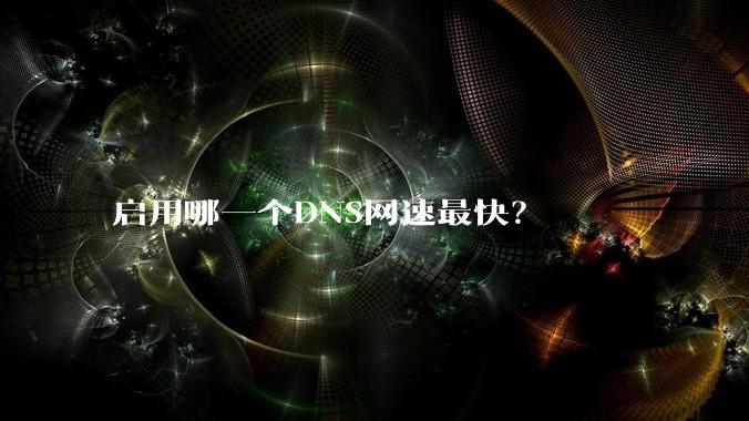启用哪一个DNS网速最快？